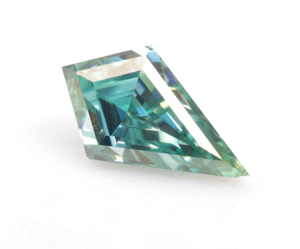 Thumbnail: 2.04 CT 12.4 X 7.5 MM Blue Moissanite Kite cut Diamond for Moissanite Ring