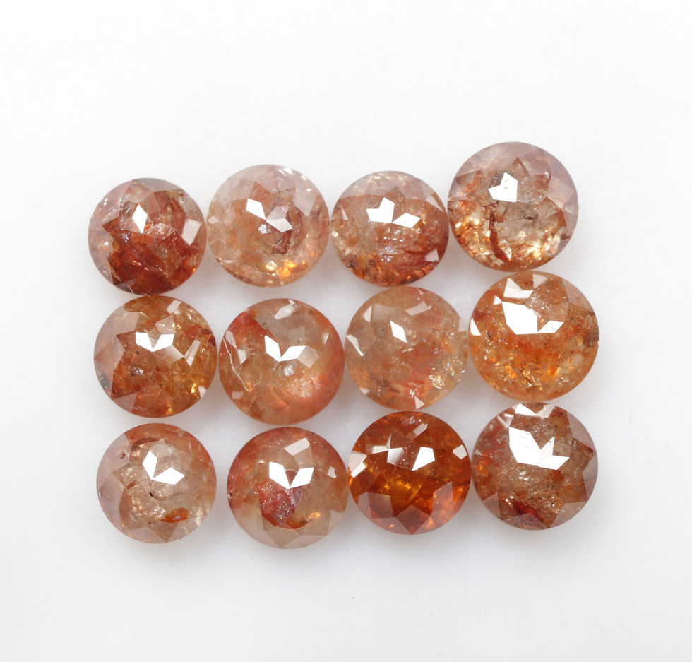 Thumbnail: 4.04 CT 3.9 to 4.3 MM Natural Loose Round Rose cut Fancy Diamond Lot For Jewelry