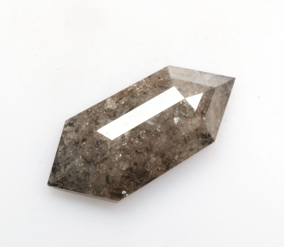 Thumbnail: 2.09 CT 14.4 X 6.5 MM Natural Hexagon Cut Salt and Pepper Diamond for Jewelry