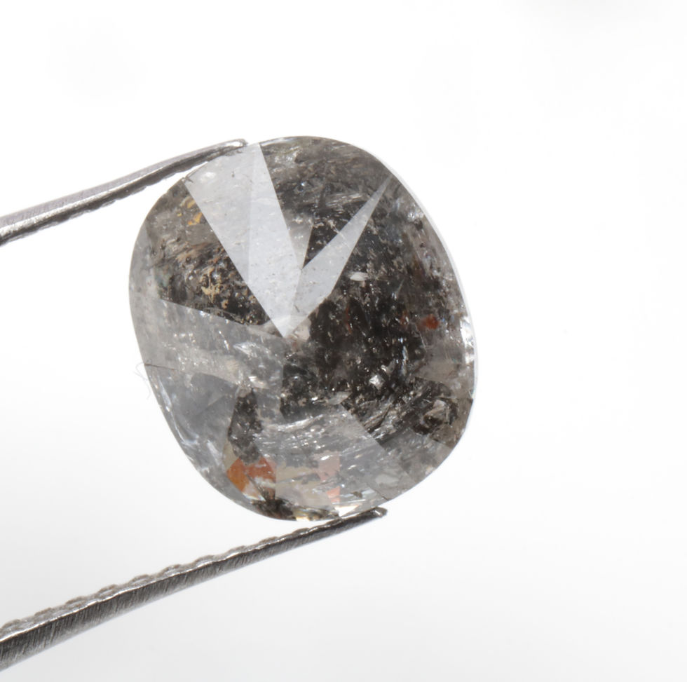 Thumbnail: 3.17 CT 9.1 X 7.7 MM Oval cut Natural Salt and Pepper Diamond for Wedding Ring