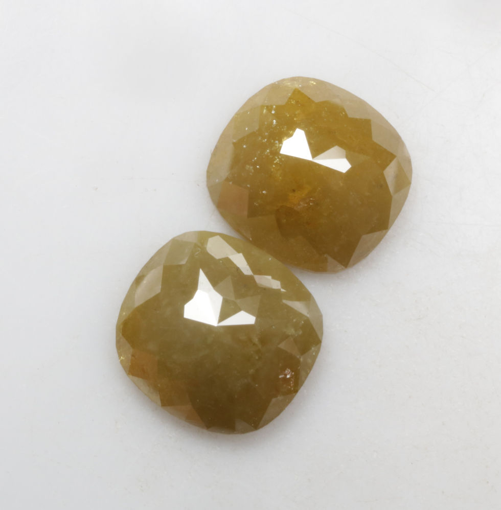Thumbnail: 4.79 CT 9.1 X 8.7 MM Natural Loose Cushion cut Diamond Pair for Earring