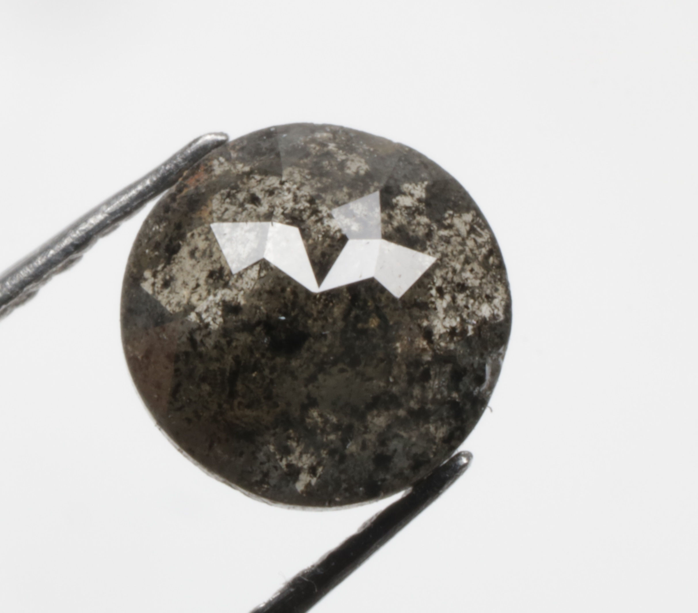 0.62 CT 5.4 MM Natural Loose Round Rose Cut Black color Diamond For Jewelry