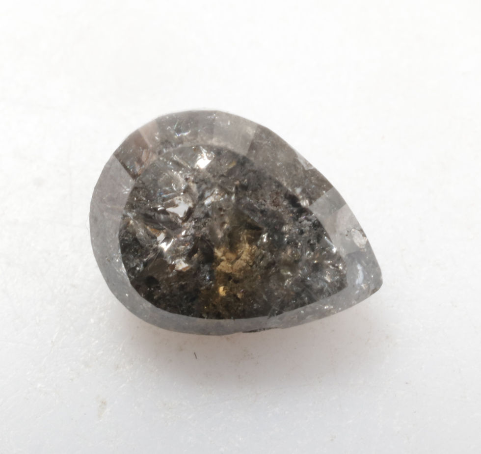 Thumbnail: 1.10 CT 7.2 X 5.4 MM Natural Salt and Pepper Pear cut Diamond,  Black Color