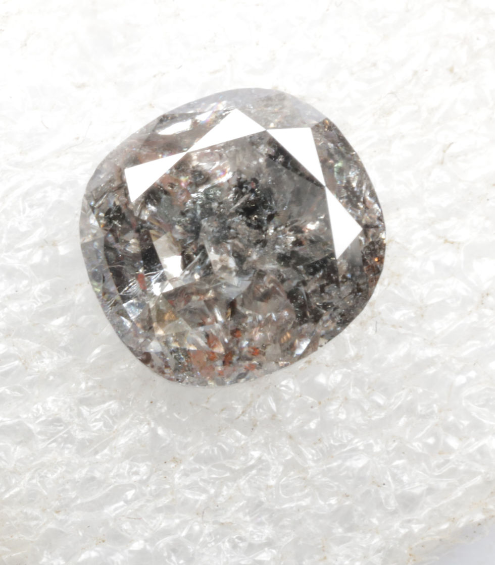 Thumbnail: 2.42 CT 8.0 X 7.6 MM Oval cut Natural Salt and Pepper Diamond for Wedding Ring
