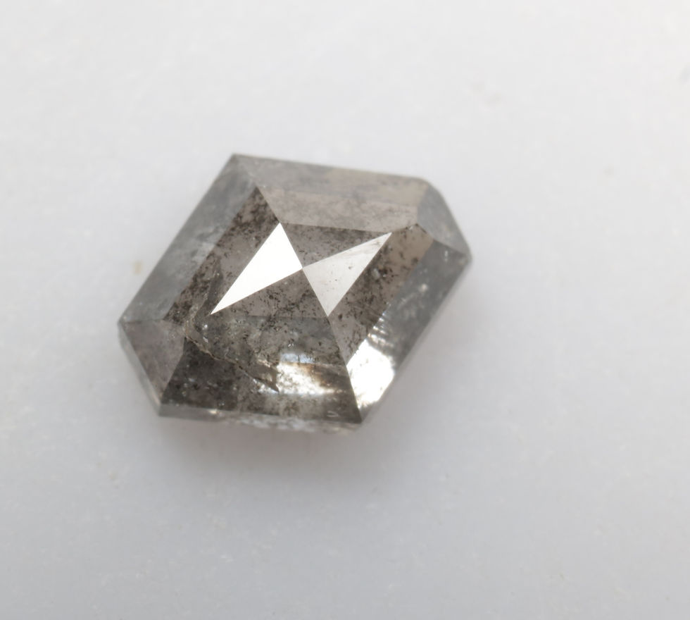 Thumbnail: 0.48 CT 5.6 X 4.8 MM Kite cut Natural Salt and Pepper Diamond for Kite Ring Gift