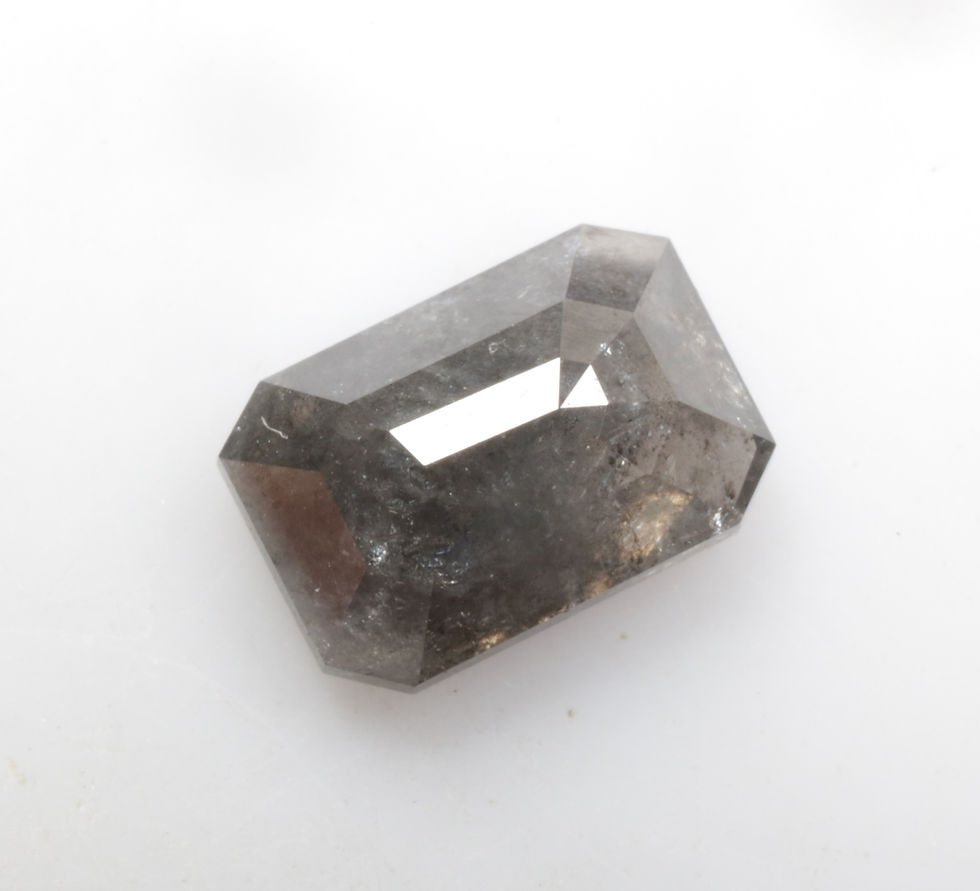 Thumbnail: 1.65 CT 8.2 X 5.7 MM Natural Salt and Pepper Emerald cut Diamond, Black color