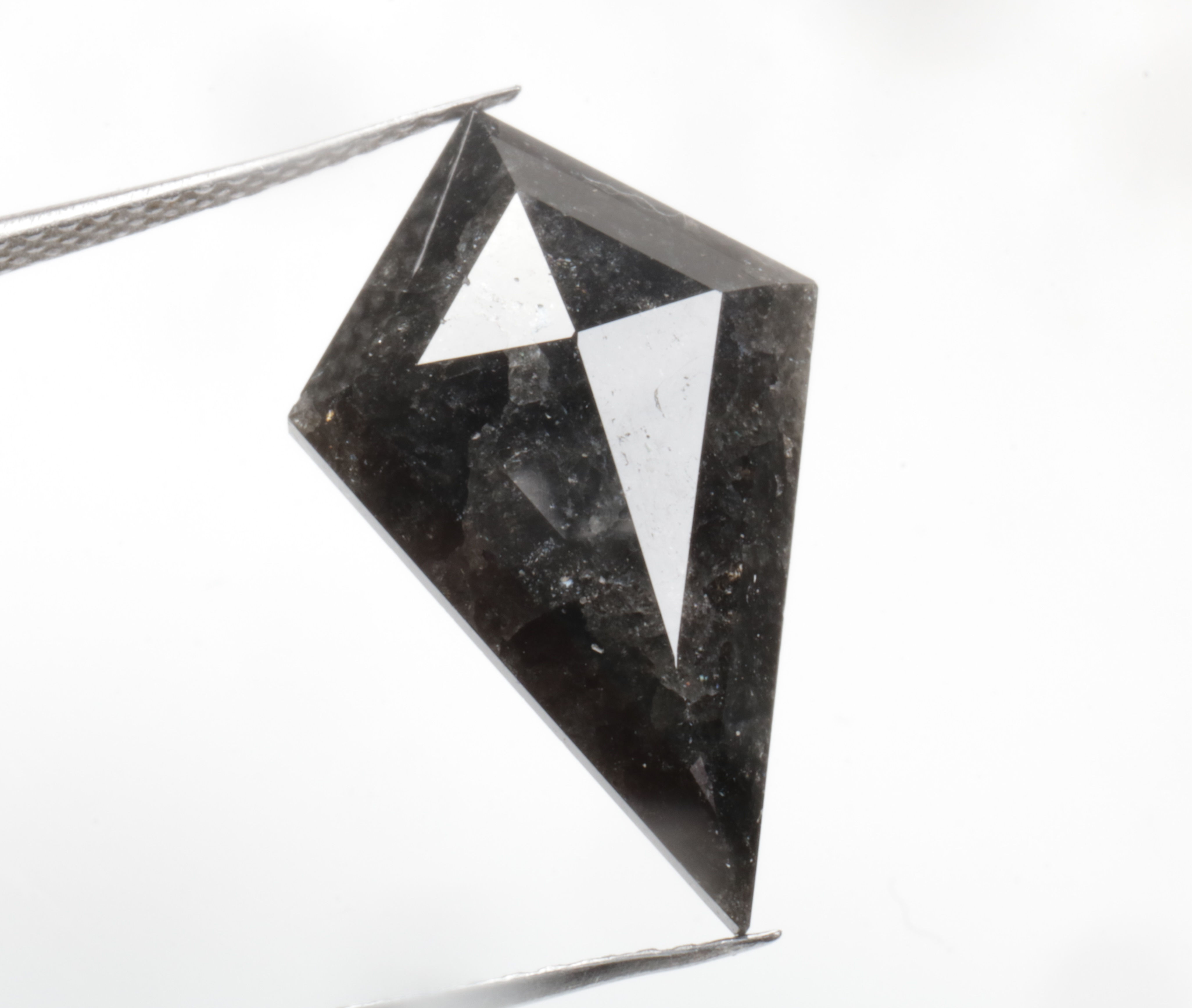 4.56 CT 19.8 X 12.3 MM Kite cut Natural Salt and Pepper Diamond for Kite Ring