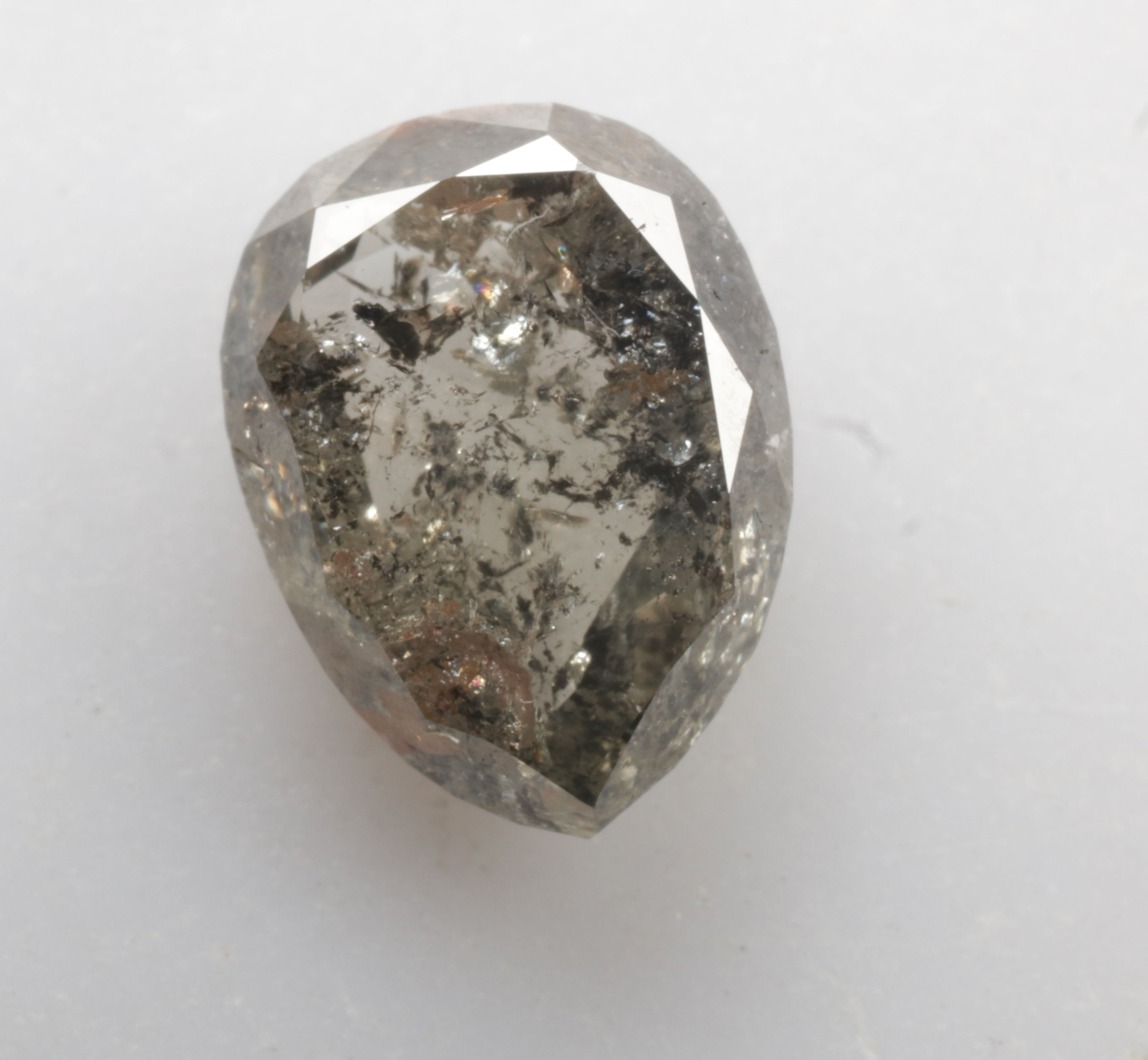 0.76 CT 6.5 X 4.9 MM Natural Salt and Pepper Pear cut Diamond
