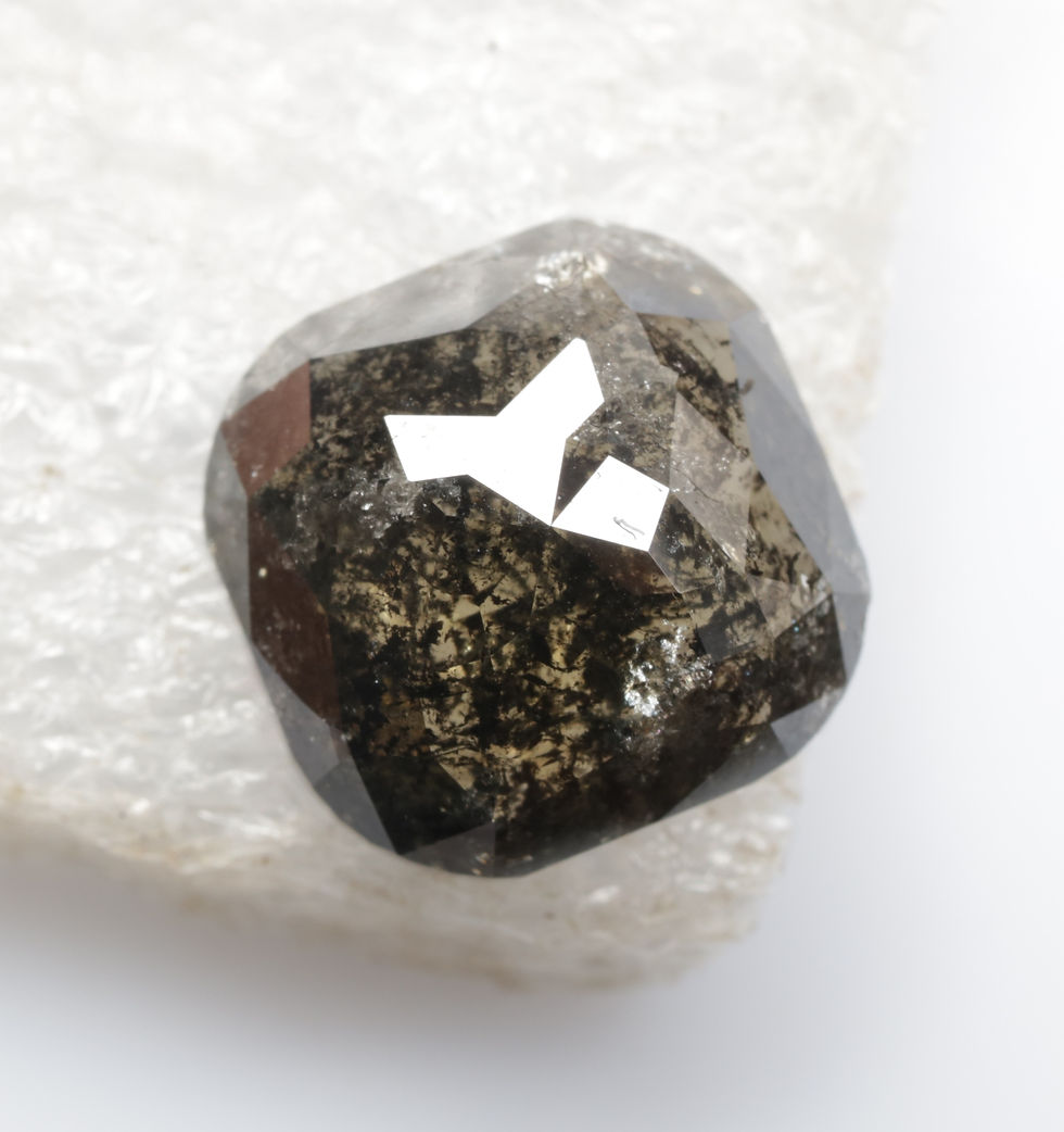 Thumbnail: 2.77 CT 8.7 X 8.7 MM Natural Loose Cushion cut salt and Pepper Diamond