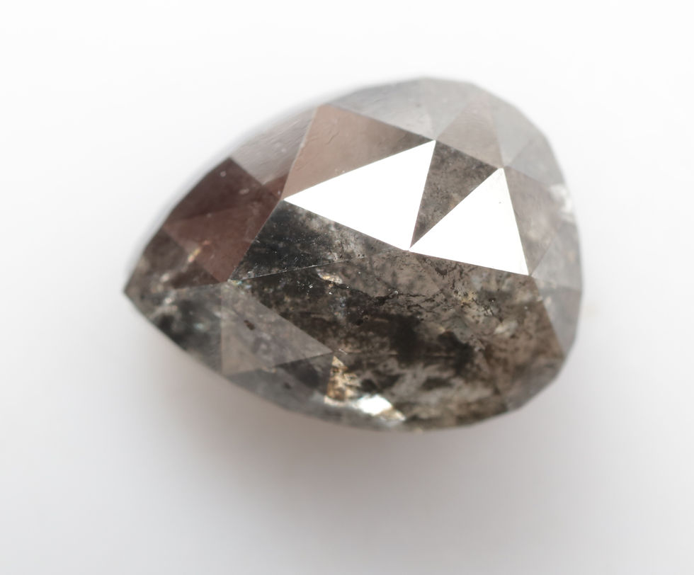 Thumbnail: 1.28 CT 7.5 X 5.9 MM  Natural Pear cut Salt and Pepper Black color Diamond