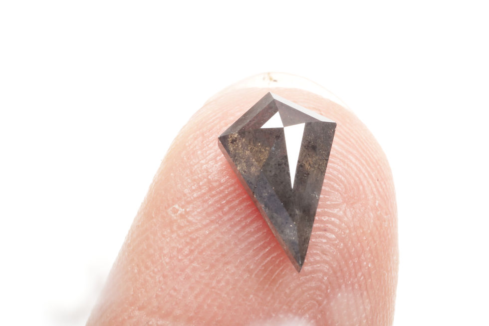 Thumbnail: 1.11 CT 9.5 X 6.1 MM Kite cut Natural Salt and Pepper Diamond for Kite Ring