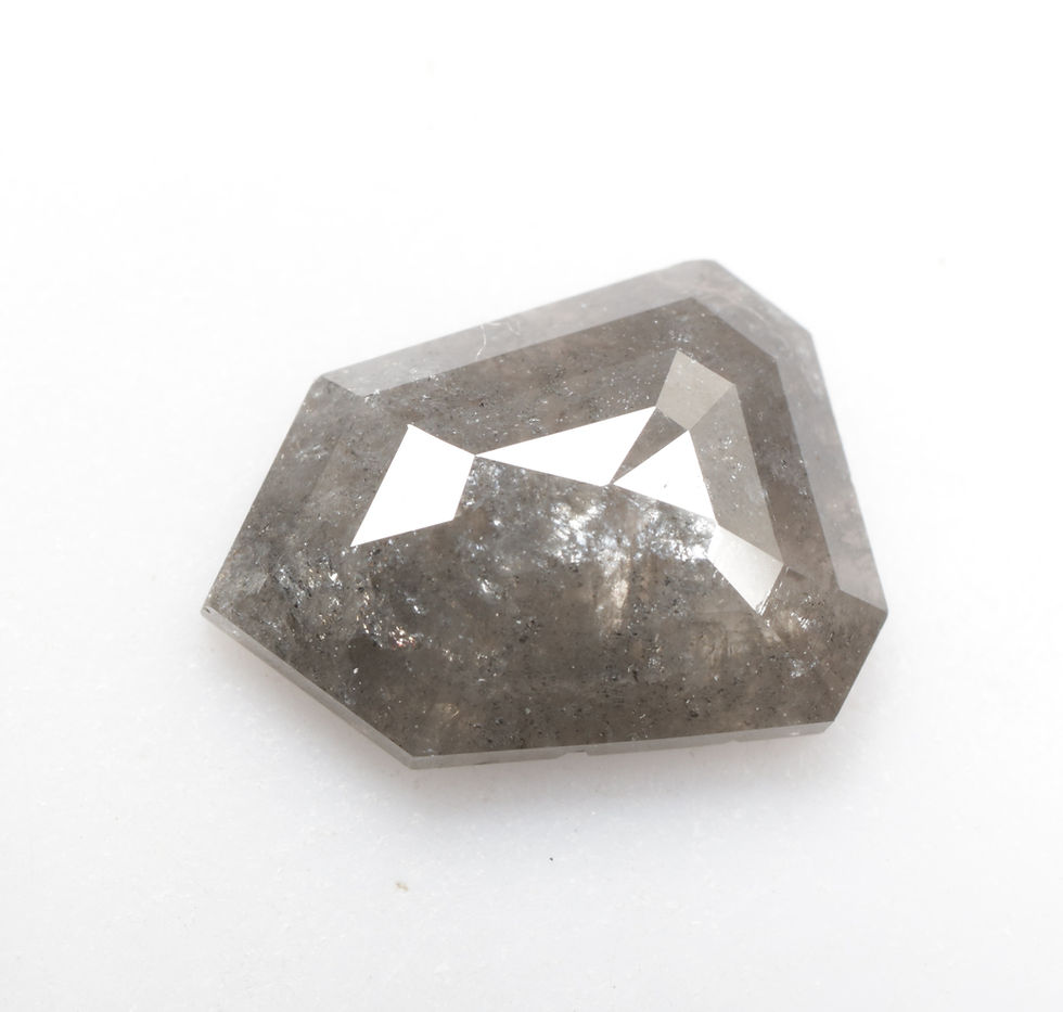 Thumbnail: 2.16 CT 10.5 X 7.9 MM Natural Loose Shield Antique Cut Diamond Grey color