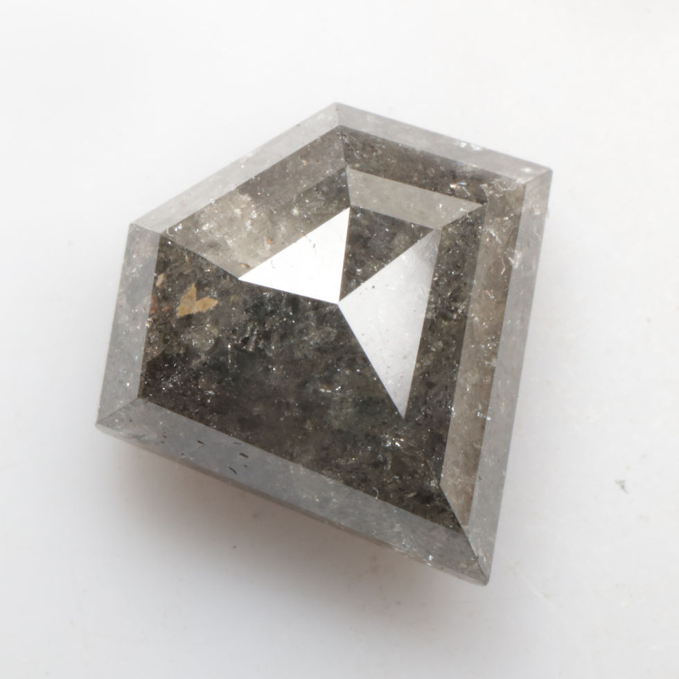 Thumbnail: 2.99 CT 9.5 X 10.1 MM Natural Loose Diamond, Hexagon Diamond, Black Color