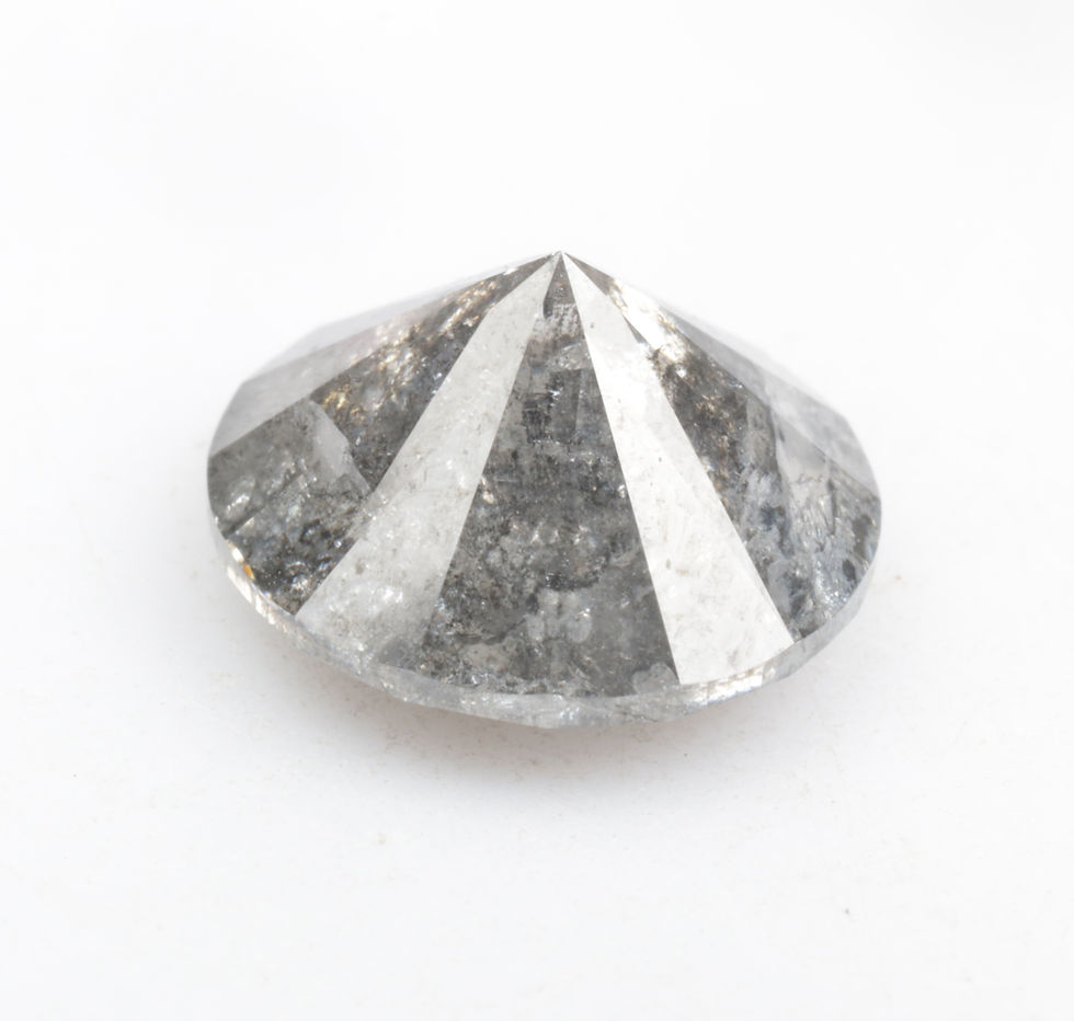 Thumbnail: 3.40 CT 9.8 MM Round Cut Salt and pepper Natural Diamond, Brilliant cut Diamond