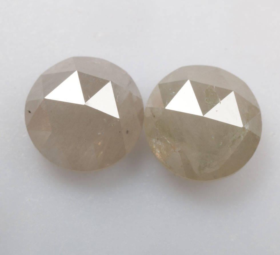 Thumbnail: 2.0 CT 6.2 MM Natural Loose Round Rose cut Diamond Pair for Diamond Earrings