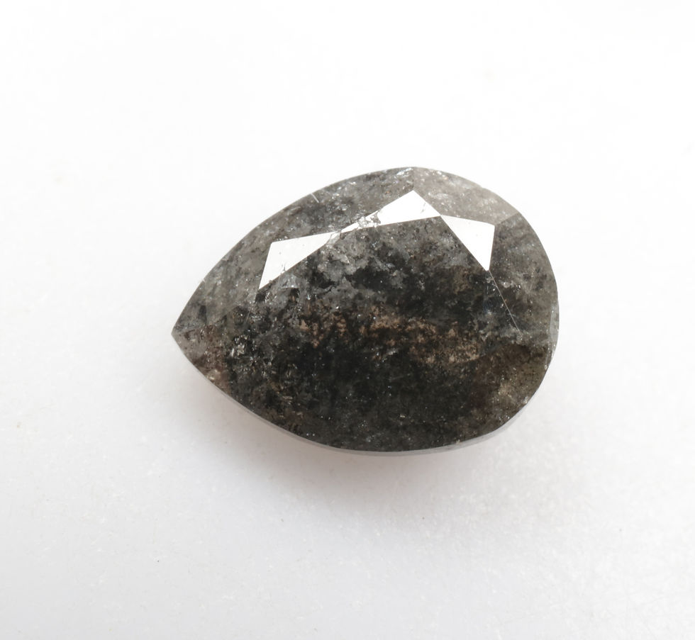 1.03 CT 7.5 X 5.7 MM Natural Pear Full cut Salt and Pepper Black color Diamond