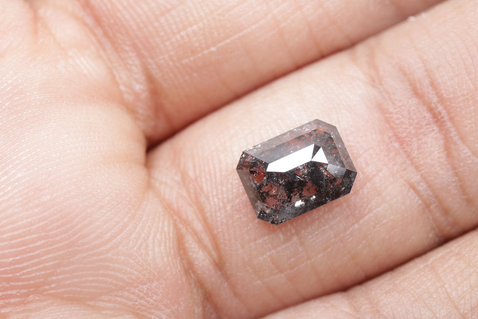 Thumbnail: 1.45 CT 8.1 X 6.1 MM Natural Loose Emerald cut Diamond, Salt and Pepper Emerald