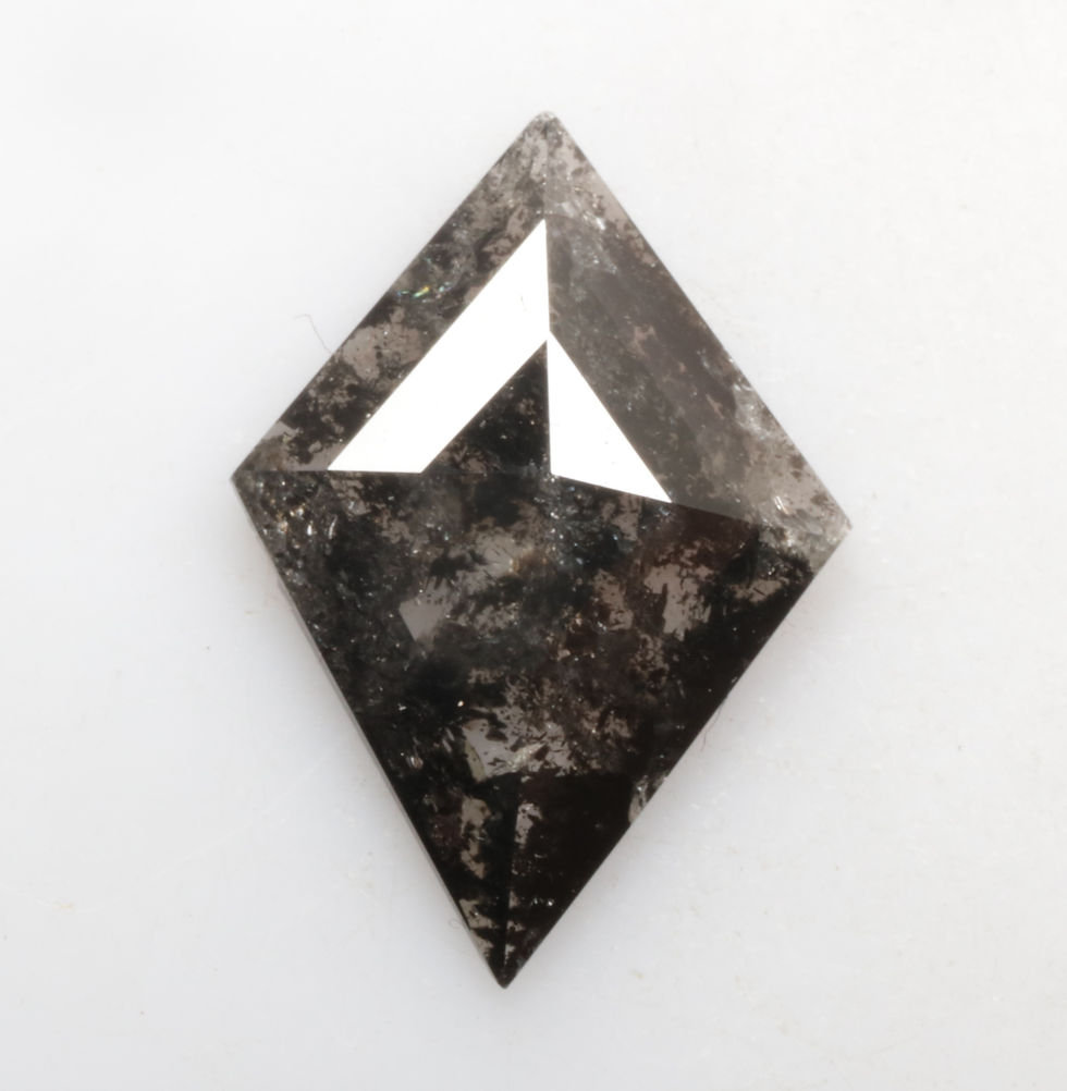 Thumbnail: 1.16 CT 11.9 X 8.3 MM Kite cut Natural Salt and Pepper Diamond for Kite Ring