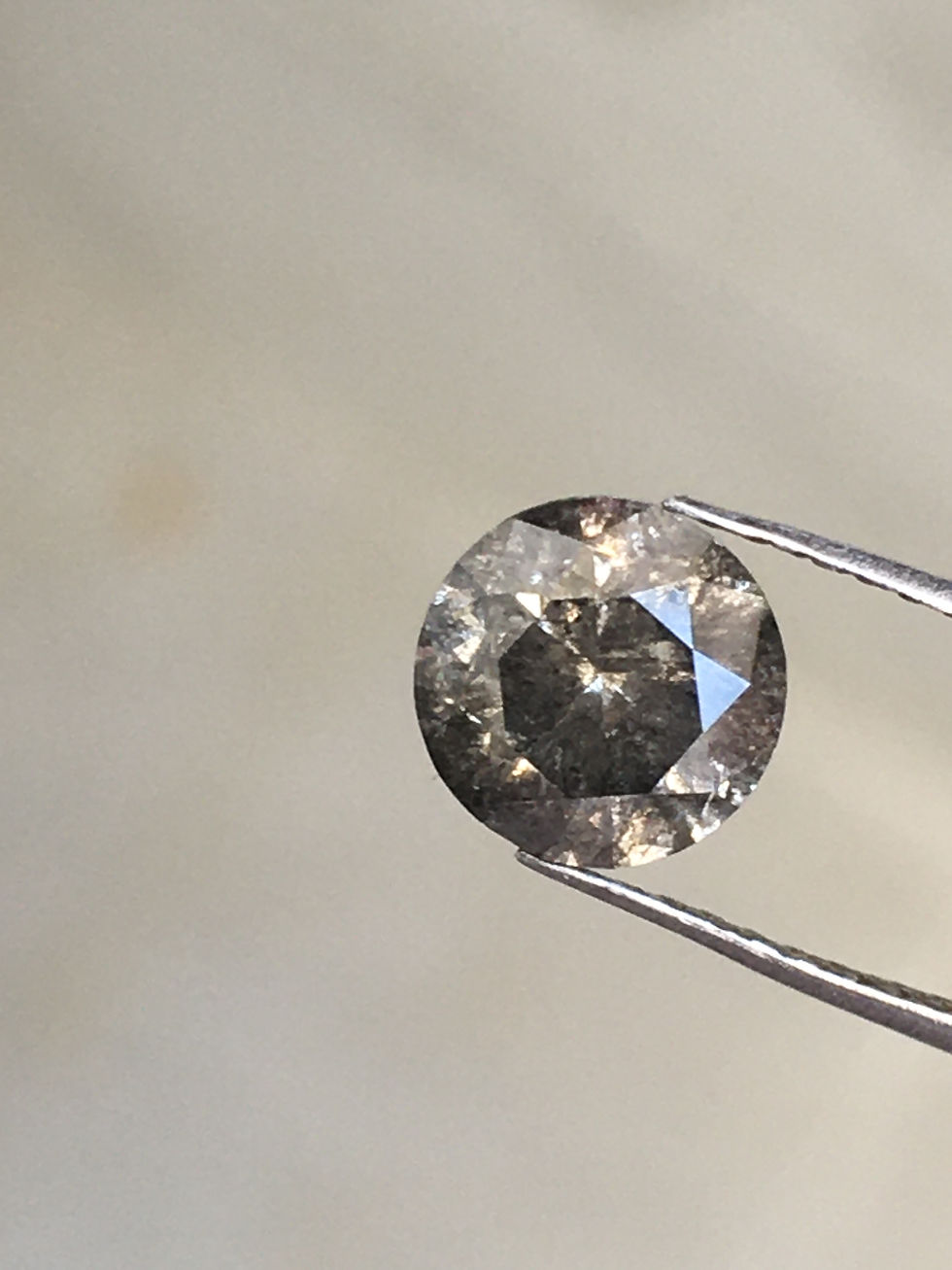 Thumbnail: 1.16 CT 6.4 MM Natural Round Cut Salt and pepper Brilliant cut Diamond