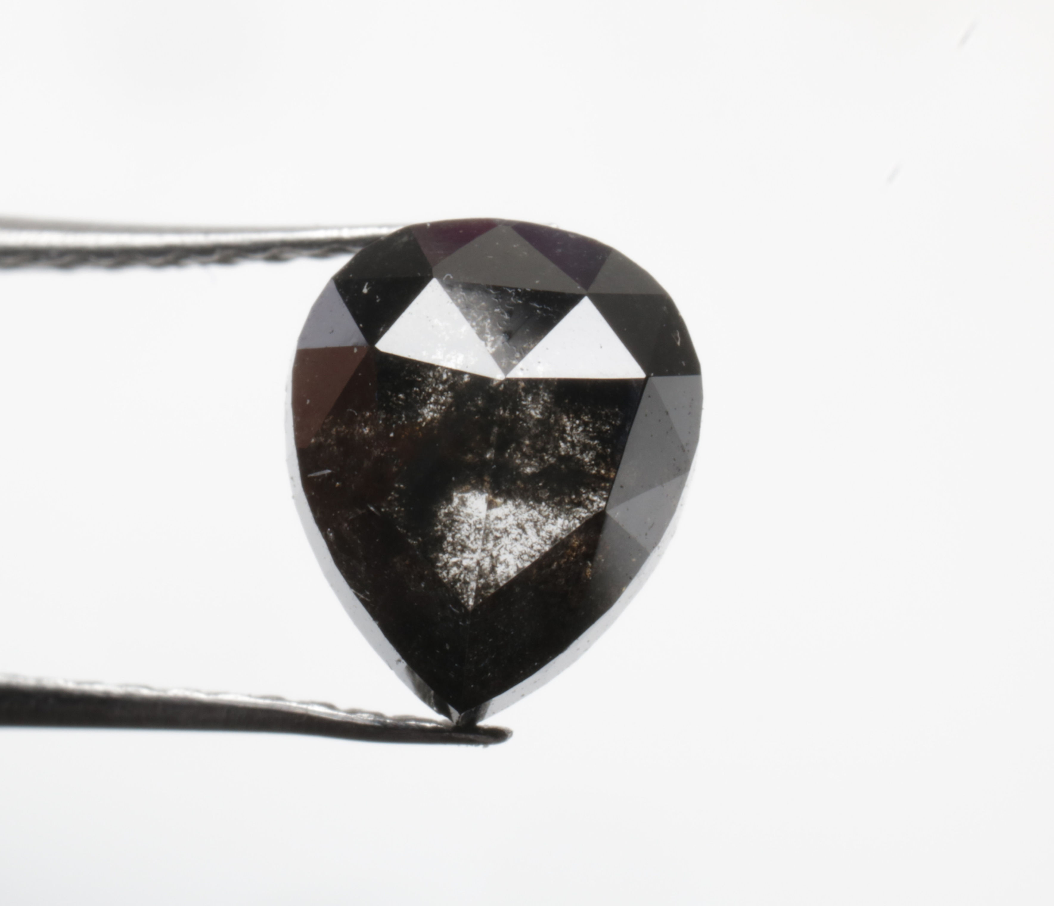 1.36 CT 7.1 X 5.9 MM Natural Pear cut Salt and Pepper Diamond for Pear Ring Gift