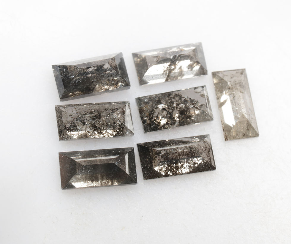 Thumbnail: 1.55 CT 5.2 X 2.5 MM Natural Baguette cut Salt and pepper Diamond Lot