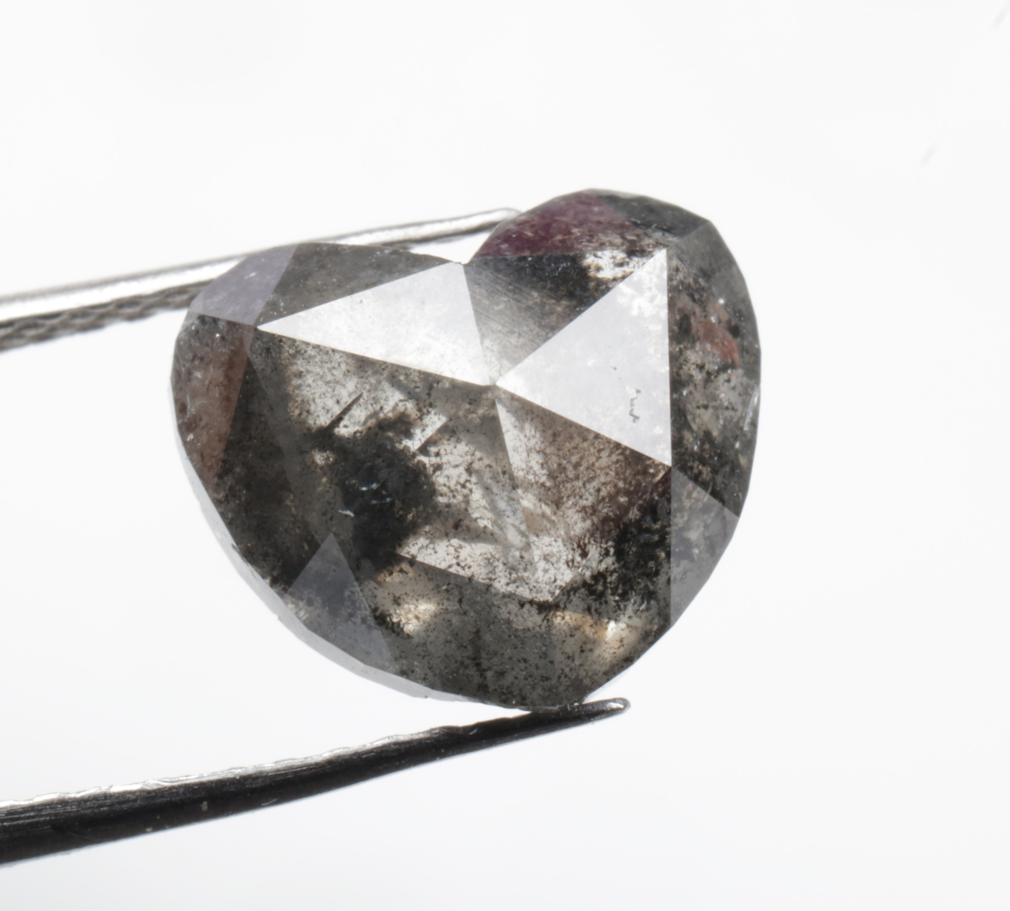 2.79 CT 8.2 X 9.2 MM Natural Heart Cut Diamond, Black color for Promise Ring