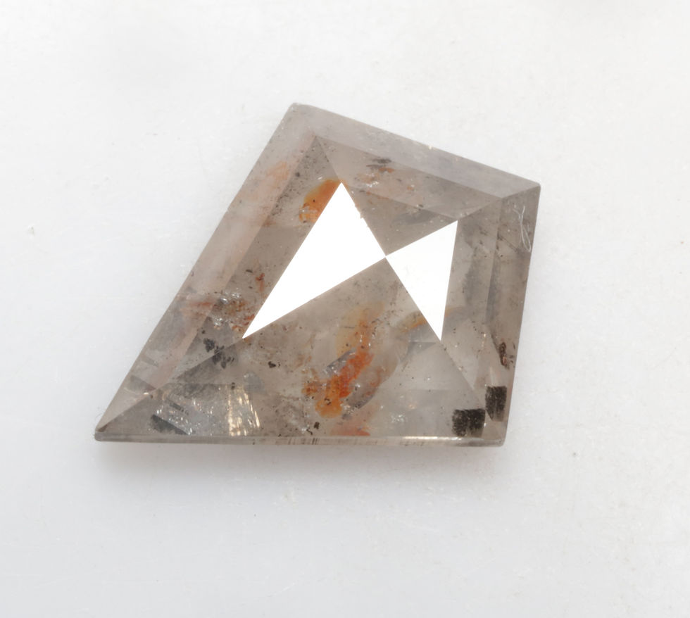 Thumbnail: 3.63 CT 15.2 X 12.0 MM Natural Kite Cut Salt and Pepper Diamond,fancy Grey color