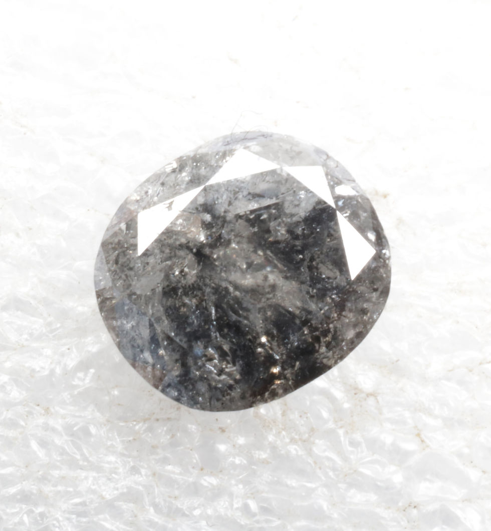 Thumbnail: 1.54 CT 7.6 X 6.8 MM Oval cut Natural Salt and Pepper Diamond for Jewelry Ring