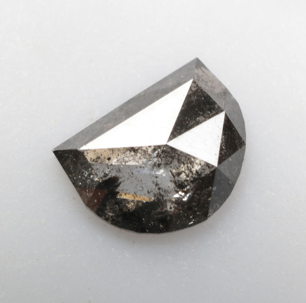 Thumbnail: 0.89 CT 7.5 X 5.8 MM Natural Half Moon Cut Salt and Pepper Diamond