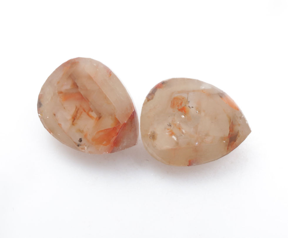 Thumbnail: 3.93 CT 9.5 X 7.6 MM Natural Loose Pear cut Diamond Pair for Earring
