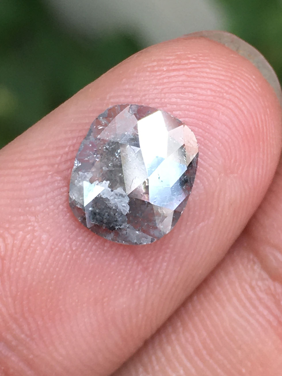 Thumbnail: 1.22 CT 8.7 X 7.5 MM Natural Loose Cushion cut Black Grey color Diamond