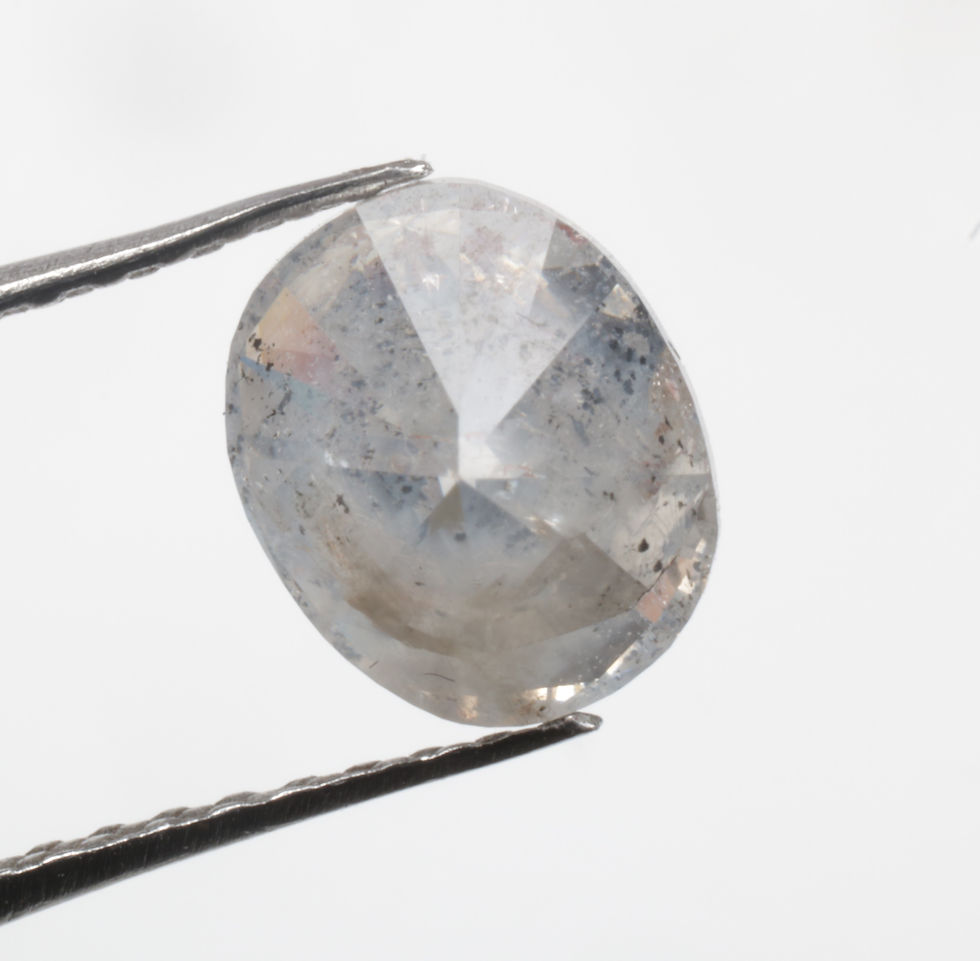 Thumbnail: 1.12 CT 6.6 X 5.5 MM Oval cut Natural Salt and Pepper Brilliant cut Diamond