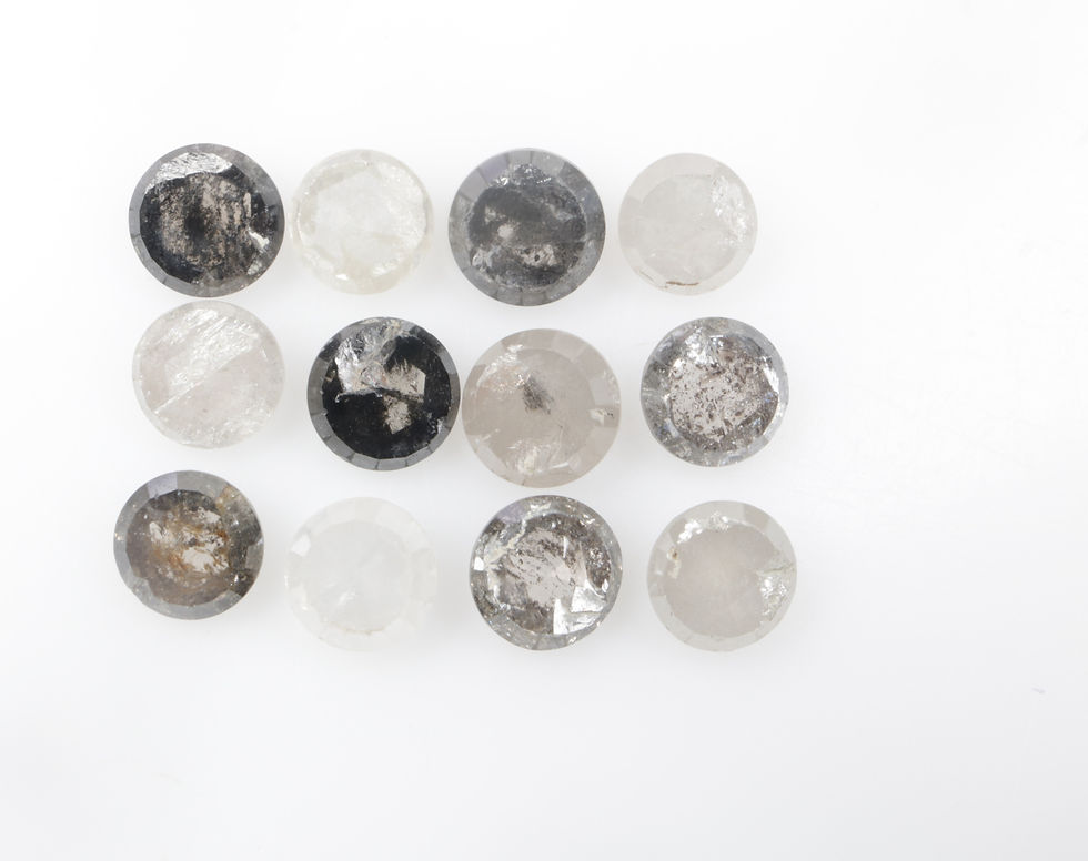 Thumbnail: 5.51 CT 4.4 to 5.0 MM Natural Loose Round Rose cut salt and pepper Diamond lot