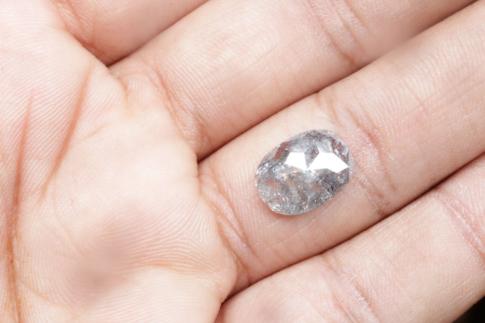 Thumbnail: 2.81 CT 12.2 X 9.0 MM Oval cut Natural Salt and Pepper Diamond for Jewelry