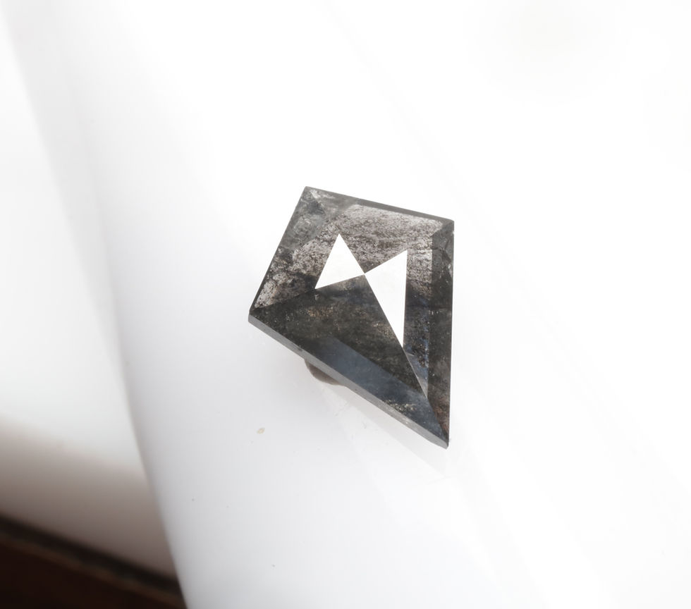 Thumbnail: 1.12 CT 10.3 X 7.7 MM Natural Salt and Pepper Kite cut Diamond, Black color