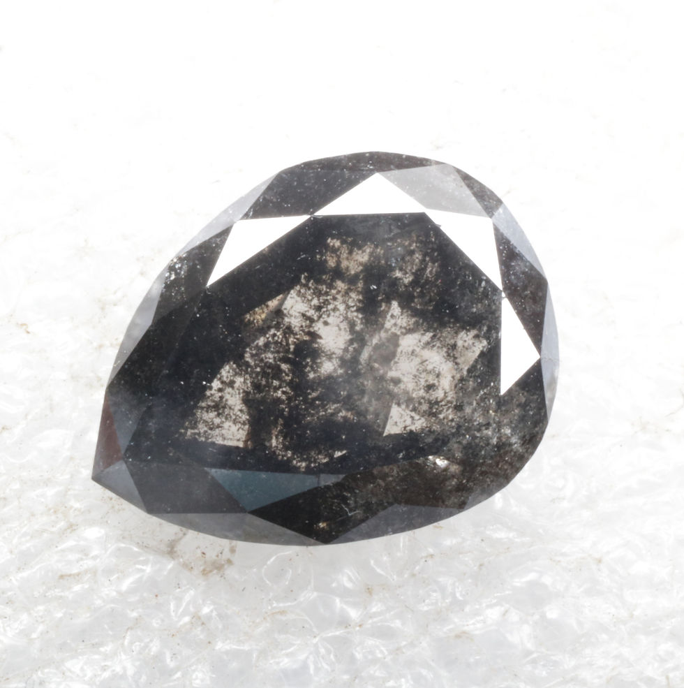 Thumbnail: 2.54 CT 10.1 X 7.9 MM Pear cut Natural Salt and Pepper Diamond, Full Cut