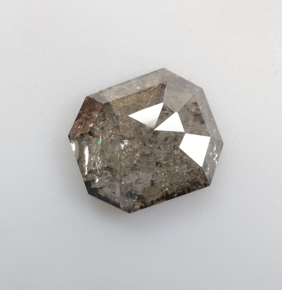 Thumbnail: 2.0 CT 8.5 X 7.4 MM Natural Emerald Cut Salt and Pepper Grey color Diamond