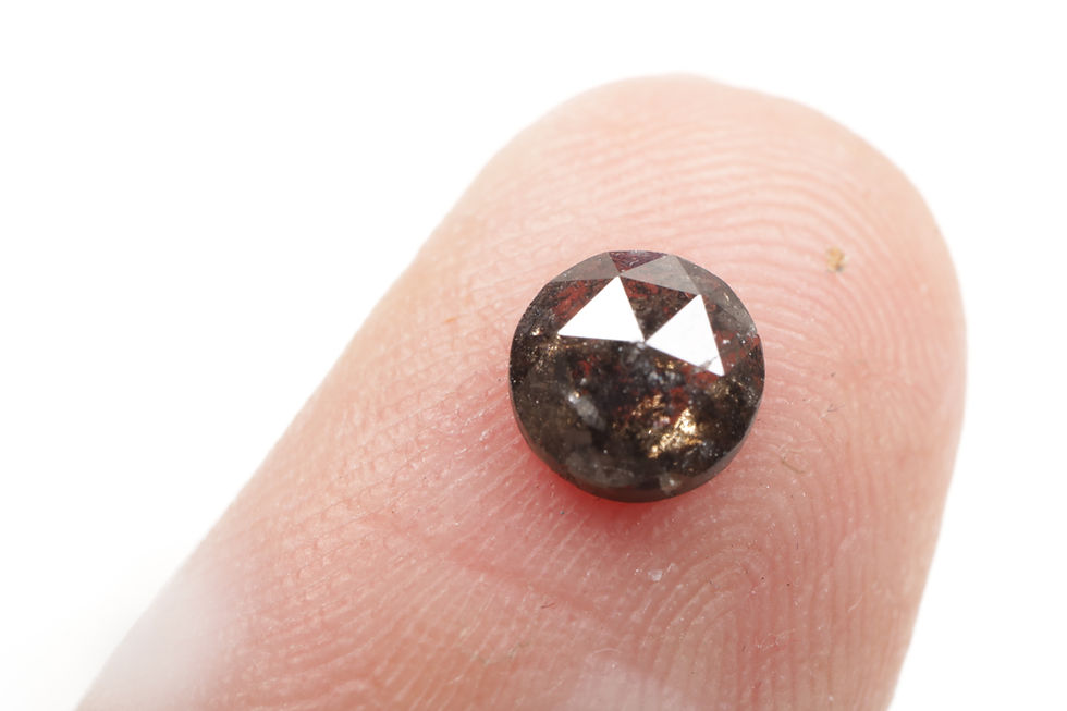 Thumbnail: 0.64 CT 5.4 MM Natural Loose Round Rose Cut Black color Diamond For Jewelry