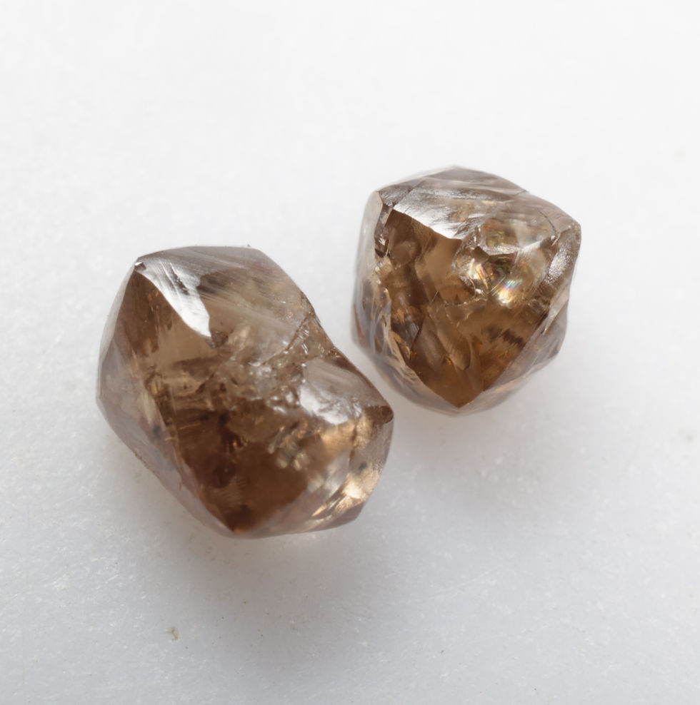 Thumbnail: 1.05 CT Natural Uncut Irregular cut Fancy Crystal Rough/Raw Diamond 2pcs