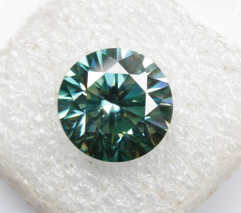 Thumbnail: 2.83 CT 9.2 MM Blue Moissanite Round Brilliant cut Diamond for Moissanite Ring