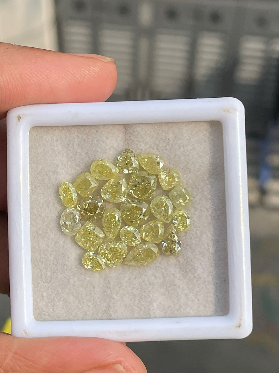 Thumbnail: 9.22 CT 22pcs Natural Fancy Yellow color Diamond Pear/Oval/Cushion cut Diamond