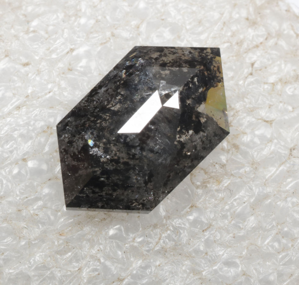 Thumbnail: 1.47 CT 10.0 X 5.8 MM Natural Loose Diamond Hexagon cut Diamond Black color