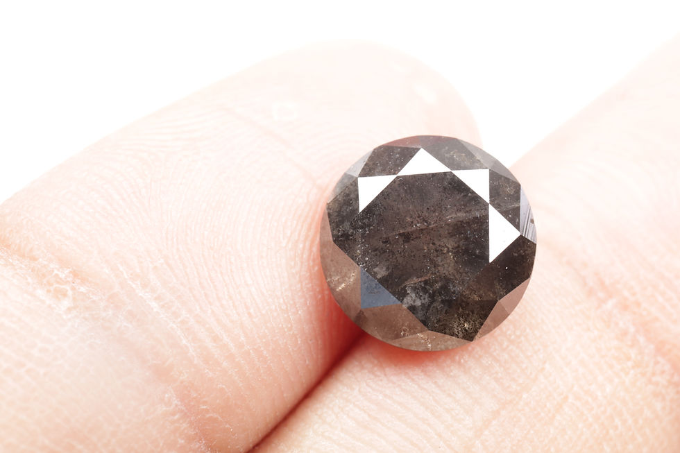 Thumbnail: 4.42 CT 9.8 MM Natural Round Cut Loose Black color Brilliant cut Diamond