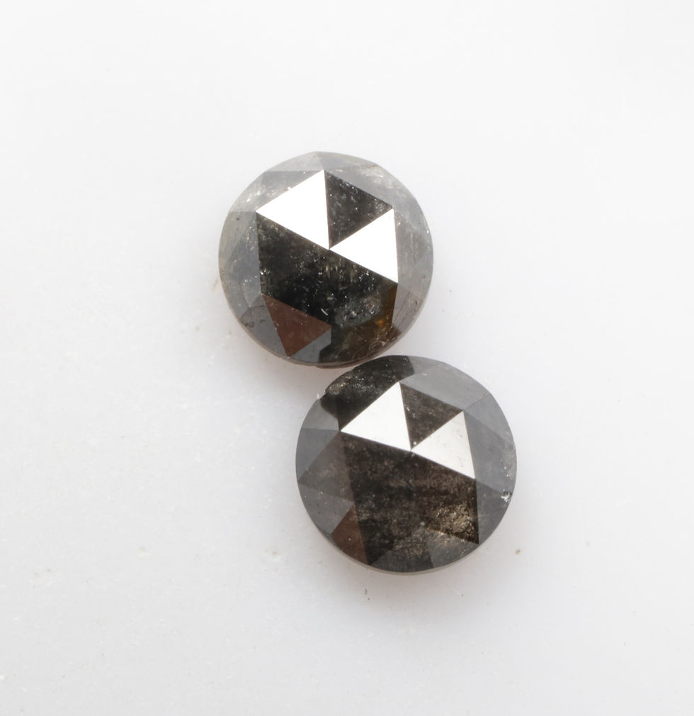 Thumbnail: 1.11 CT 4.8 to 4.9 MM Natural Loose Round Rose Cut Salt and pepper Diamond