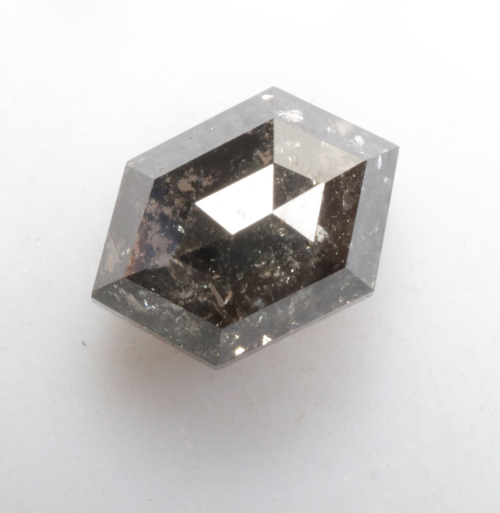 Thumbnail: 1.20 CT 7.4 X 5.0 MM Natural Hexagon Cut Salt and Pepper Diamond for Jewelry