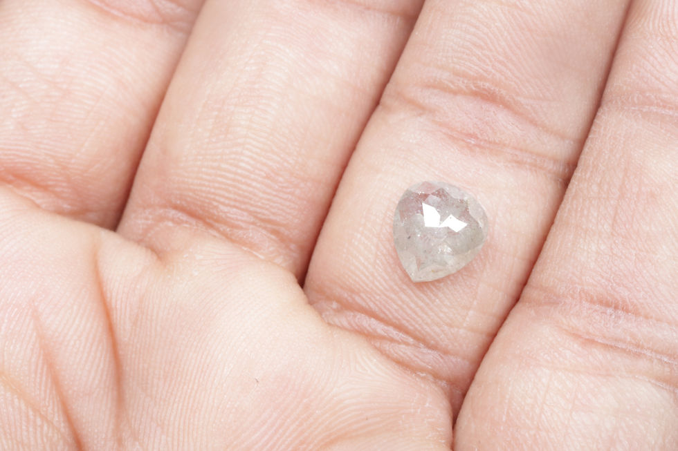 Thumbnail: 1.26 CT 8.0 X 7.3 MM Natural Salt and Pepper Pear cut Diamond, Grey Color