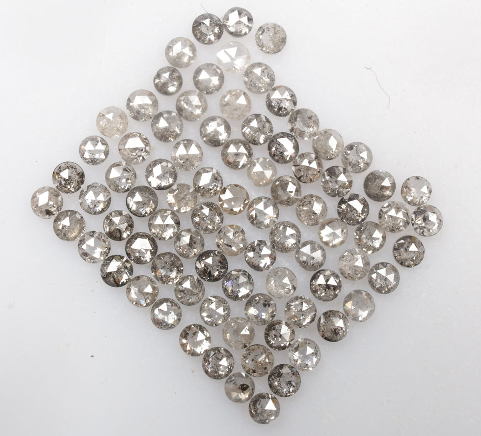 Thumbnail: 0.82 CT 1.3 MM Natural Loose Salt and Pepper Rose cut Diamond Lot 93Pcs