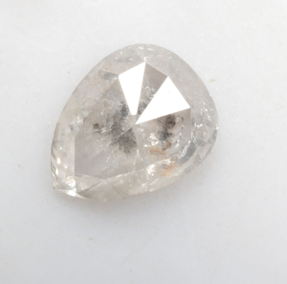 Thumbnail: 0.96 CT 8.0 X 6.3 MM Pear cut Natural Salt and Pepper Diamond, White color
