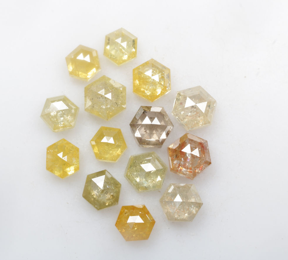 Thumbnail: 4.02 CT Natural Hexagon Cut Fancy Yellow Diamond Lot 10Pcs for Jewelry
