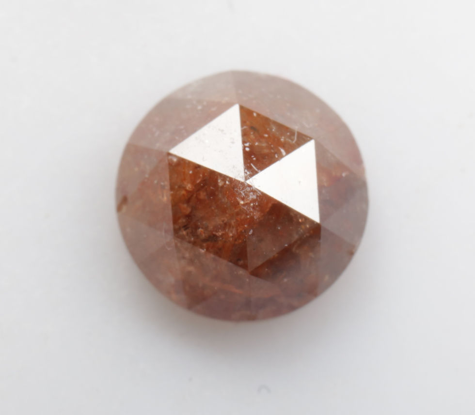 Thumbnail: 1.25 CT 6.6 MM Natural Loose Round Rose Cut Fancy color Diamond For Jewelry